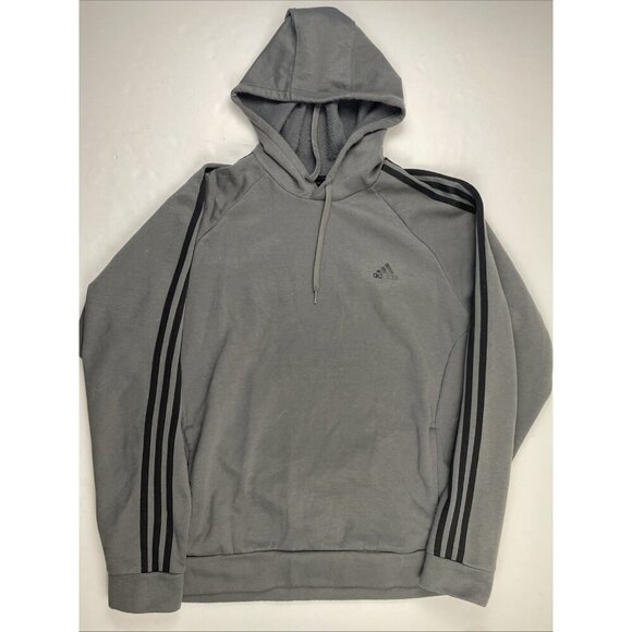 Adidas Hoodie Sweatshirt Men’s XL Prime Green Black Stripes Logo Polyester - Picture 2 of 9